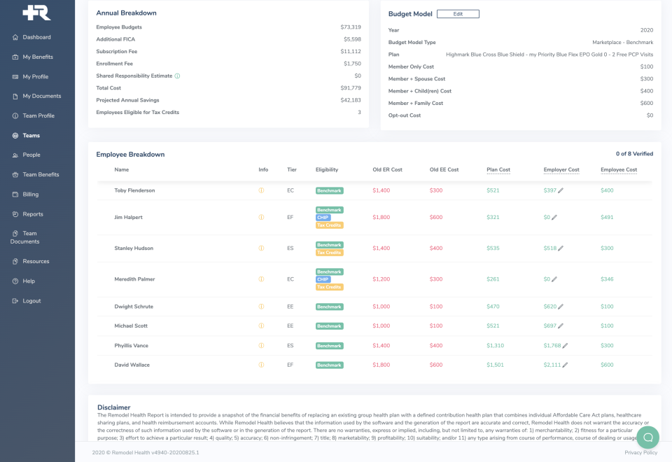 screenshot of Remodel Health